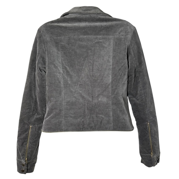 Vaute With Love Brooklyn Grey Moleskin Moto Coat Stars Vegan Handmade Women’s S - Picture 7 of 9